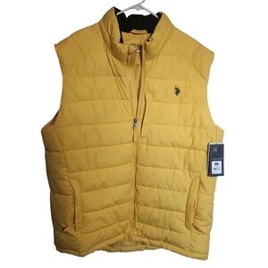 U.S Polo Assn Yellow Puffer Vest. Mens 2xl NWT